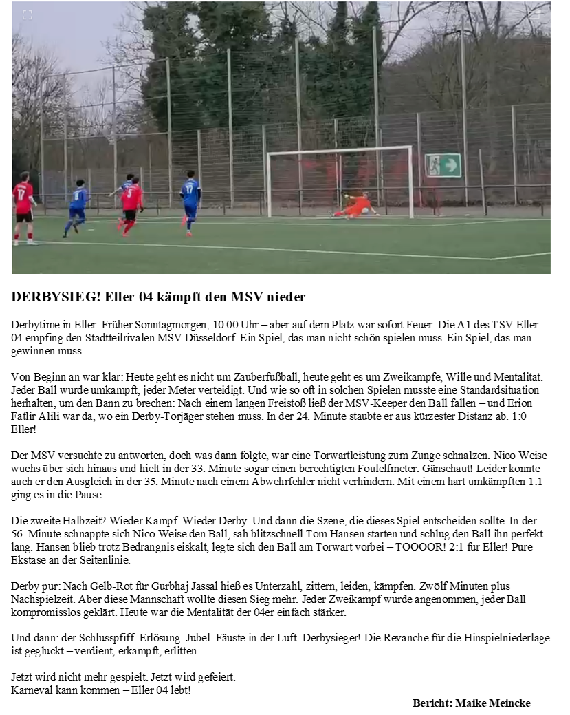 Weitere Berichte vom vergangenen Wochenende: A-Junioren & Zwote