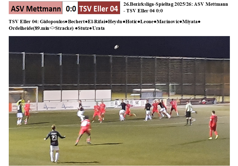 26. Spieltag: ASV Mettmann  - TSV Eller 04 0:0