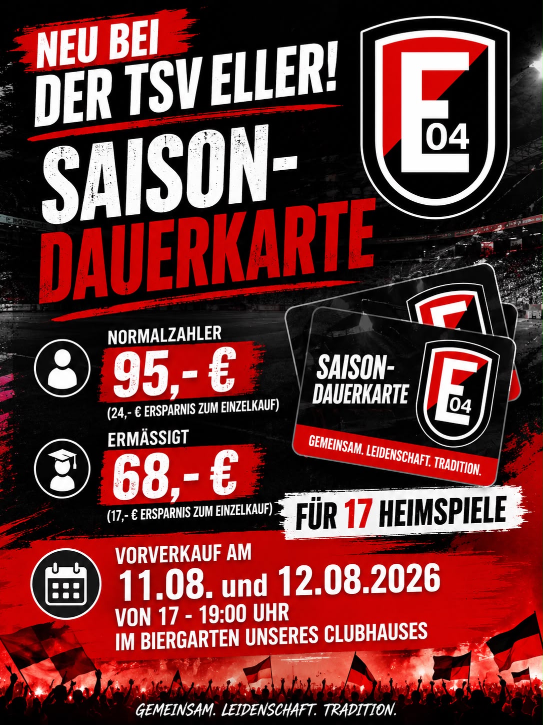 Saison-Eintrittskarten bei Eller 04 !!!