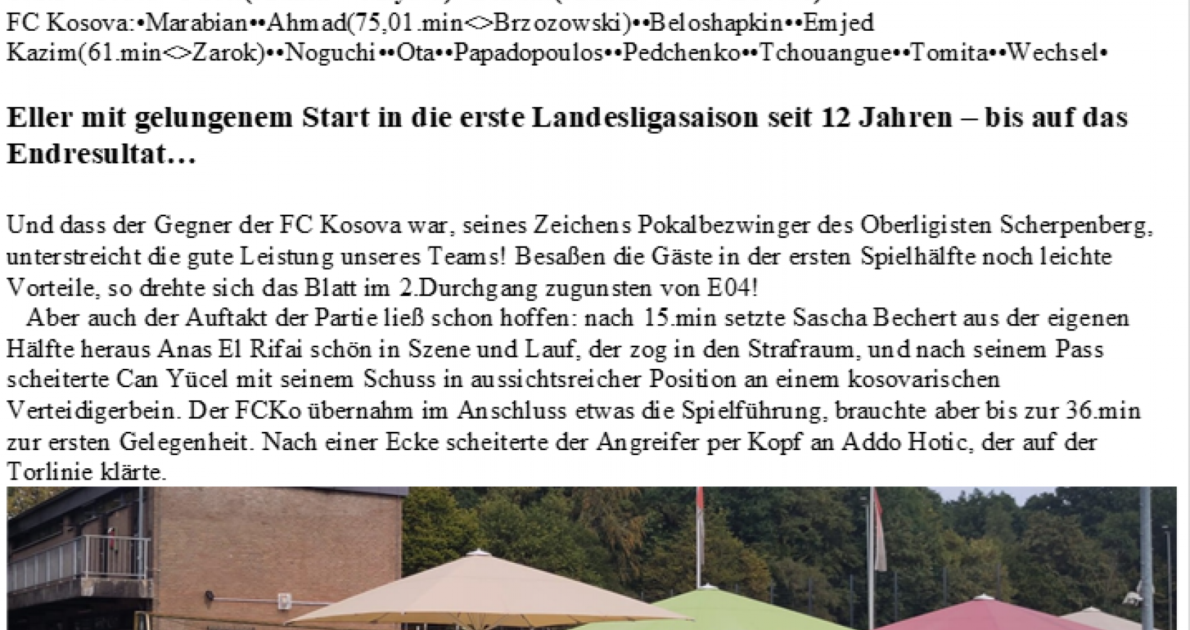1.Landesliga-Spieltag  2026/27: TSV Eller 04 - FC Kosova 0:0