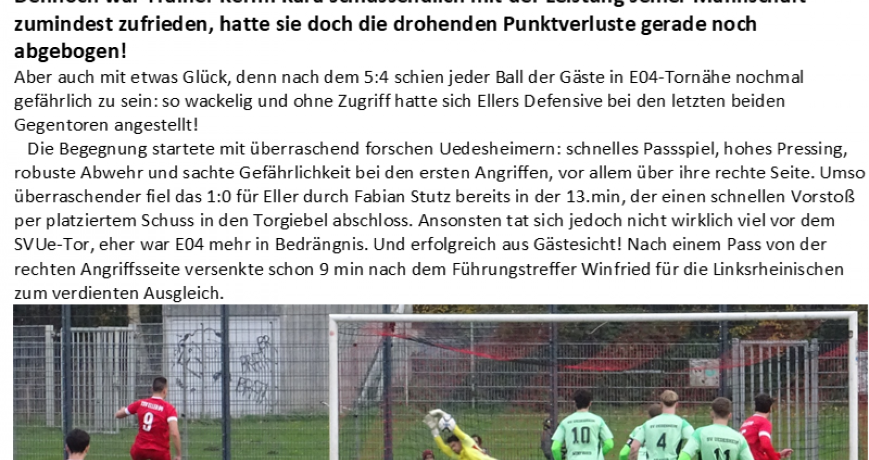 13.Bezirksliga-Spieltag  2025/26: TSV Eller 04 - SV Uedesheim 5:4(2:1)