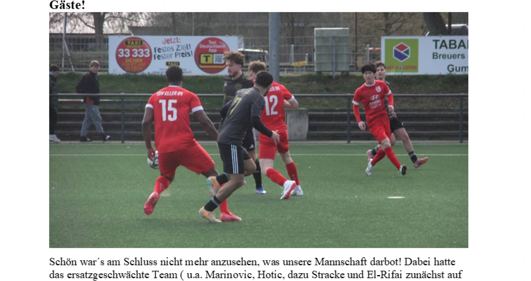 23.Bezirksliga-Spieltag  2025/26: TSV Eller 04 - 1. FC Grevenbroich-Süd 3:1(3:0)