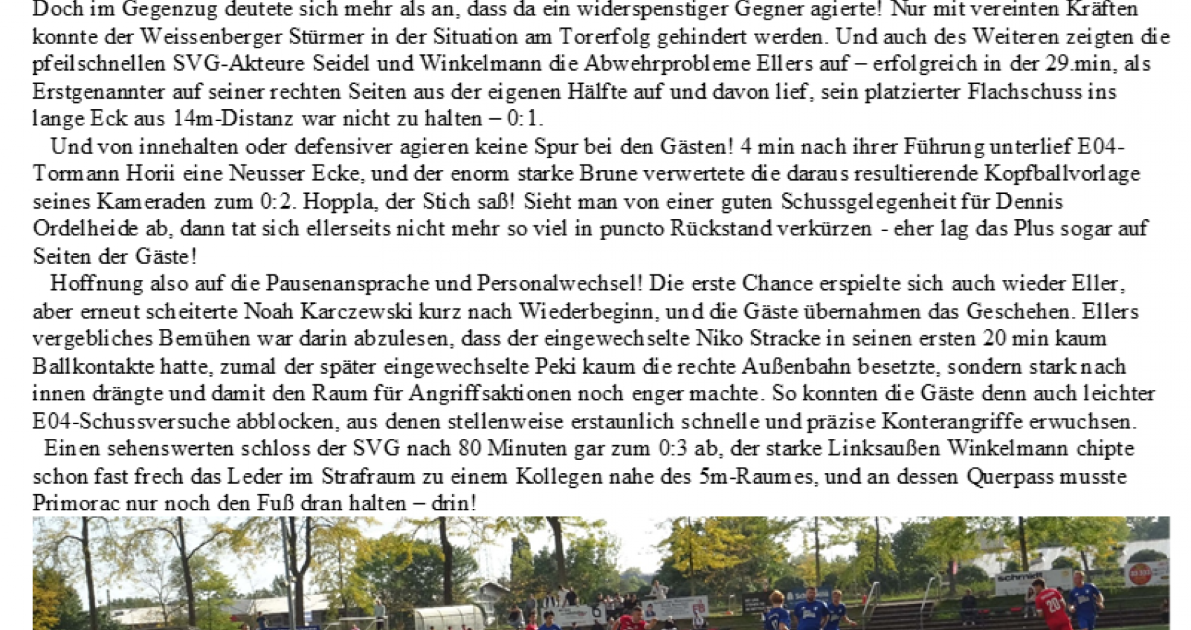 7.Bezirksliga-Spieltag 2025/26: TSV Eller 04 - SVG N-Weissenberg 1:3(0:2)