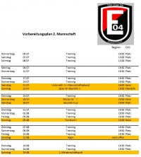 Vorbereitungsplan Zweite Mannschaft