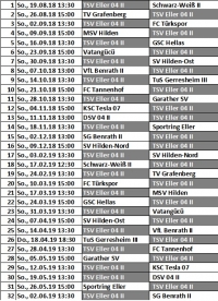 Der Kreisliga B-Spielplan unserer 2.Mannschaft